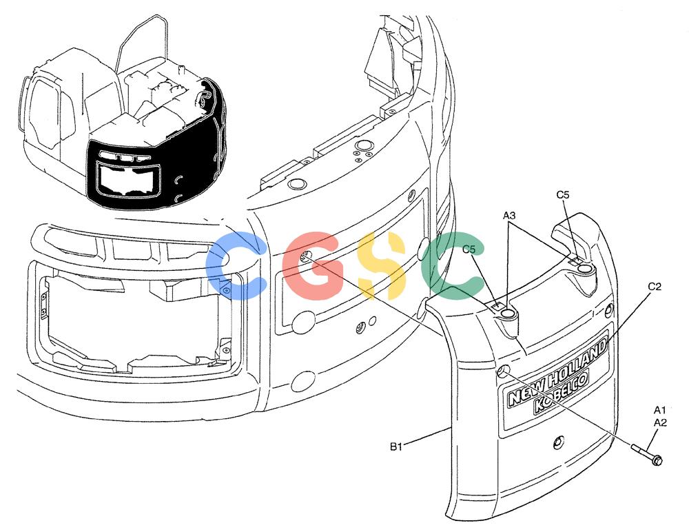 纽荷兰零件查询(E235BSRNLC) - CRAWLER EXCAVATOR ASN YU05-02001 (01-003) - COUNTERWEIGHT INSTAL (GAIN) New Holland Constructuion