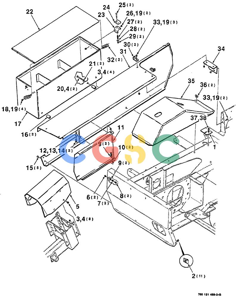 凯斯零件查询(8555) - CASE IH RECTANGULAR BALER (1/90-12/99) (07-10) - SHIELDS AND TWINE BOX ASSEMBLY - RIGHT Case Agriculture
