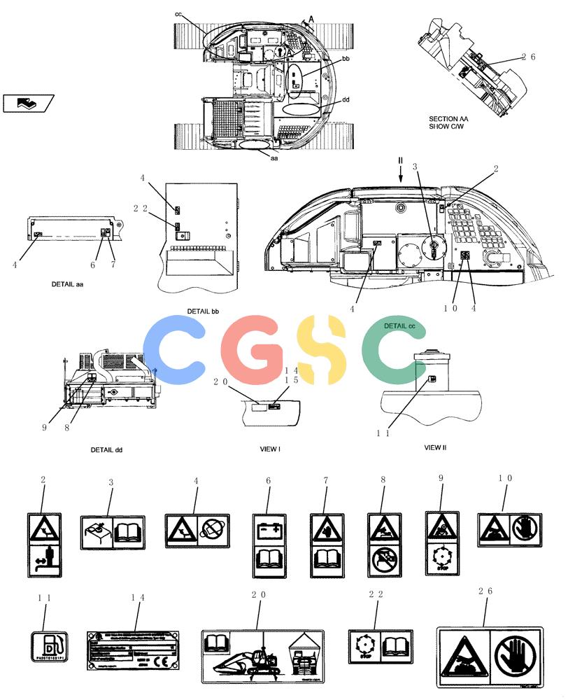 纽荷兰零件查询(E235BSR) - CRAWLER EXCAVATOR (5/07-) (4.520[02]) - DECALS New Holland Constructuion