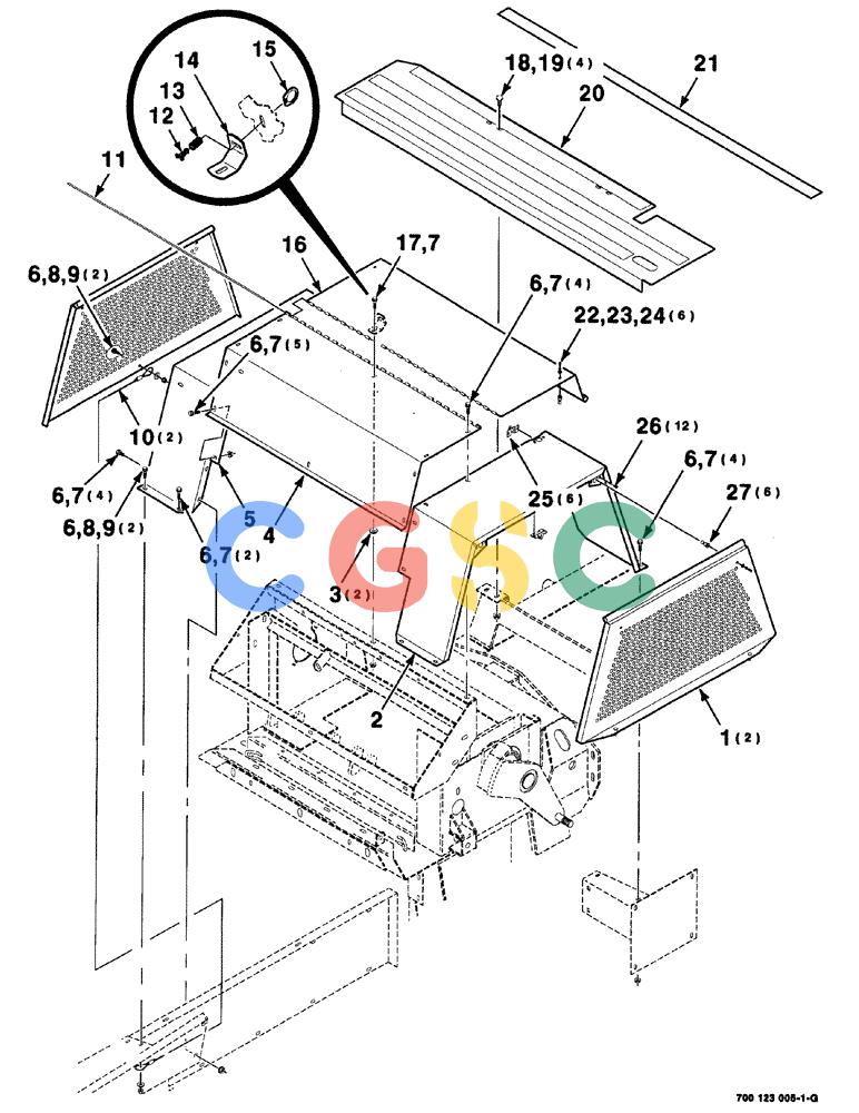 凯斯零件查询(8575) - CASE IH MID-SIZE RECTANGULAR BALER (NORTH AMERICA) (1/95-12/00) (07-012) - KNOTTER PLATFORM AND SHIELDS ASSEMBLY Case Agriculture