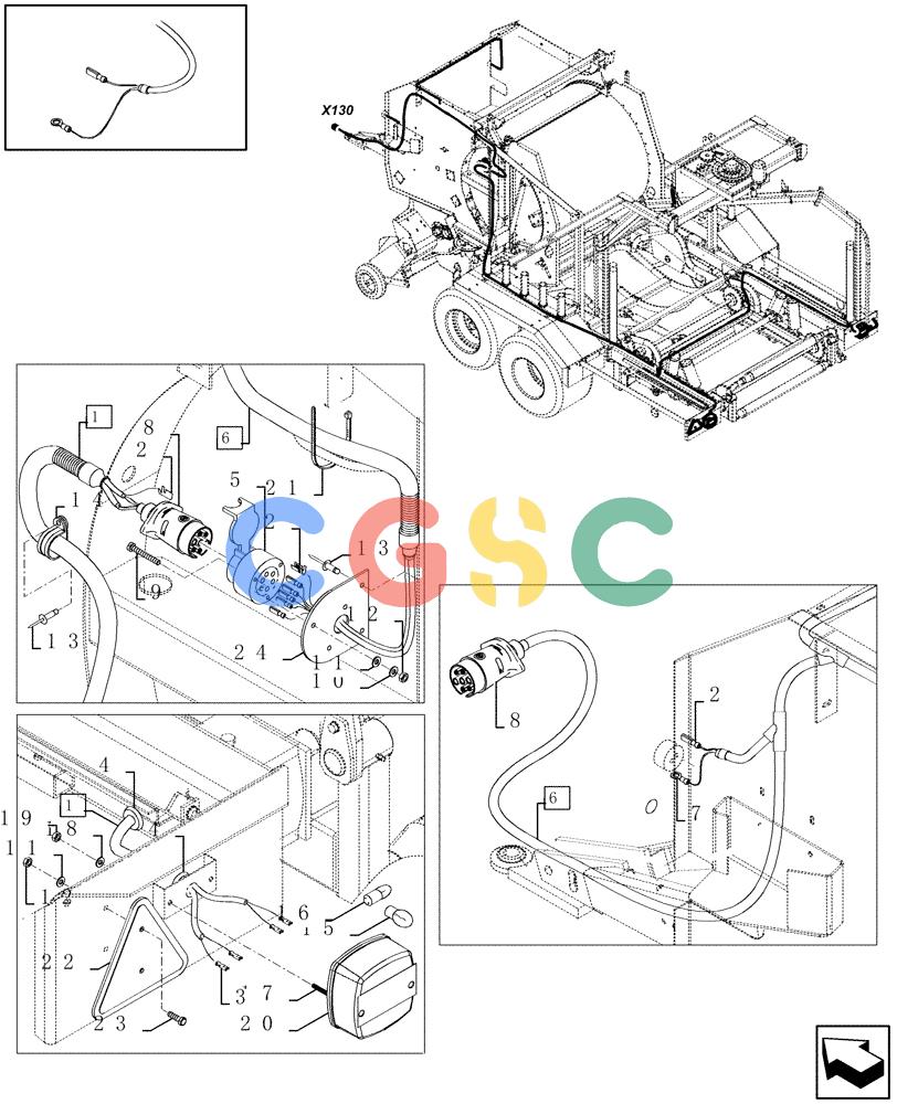 凯斯零件查询(RBX341) - SILAGE PACK ROUND BALER (3/03-12/05) (06.22[01]) - REAR LIGHTS Case Agriculture