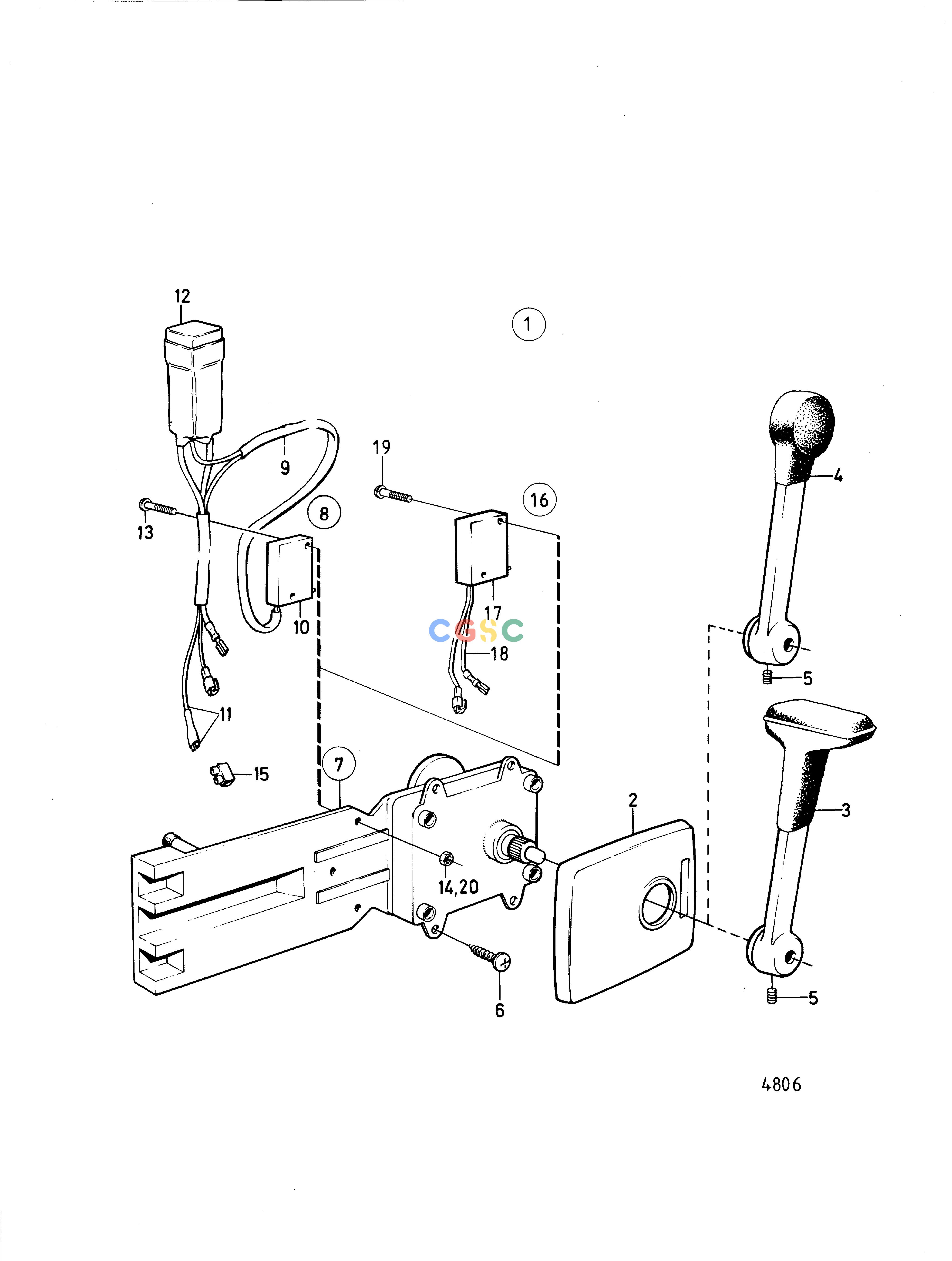沃尔沃零件查询251AMiscellaneous EquipmentControl for Side Mounting: BEPC Volvo Penta Parts catalog