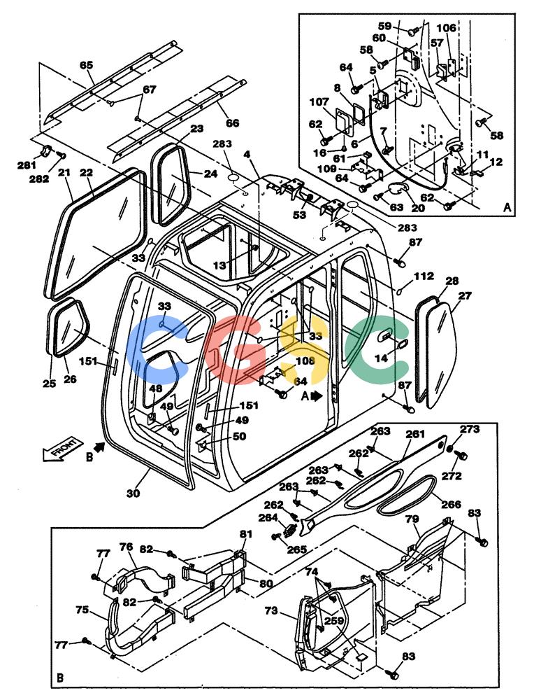 纽荷兰零件查询(E805) - CRAWLER EXCAVATOR (1/05-) (09-059-00[01]) - CAB AND GLASS New Holland Constructuion
