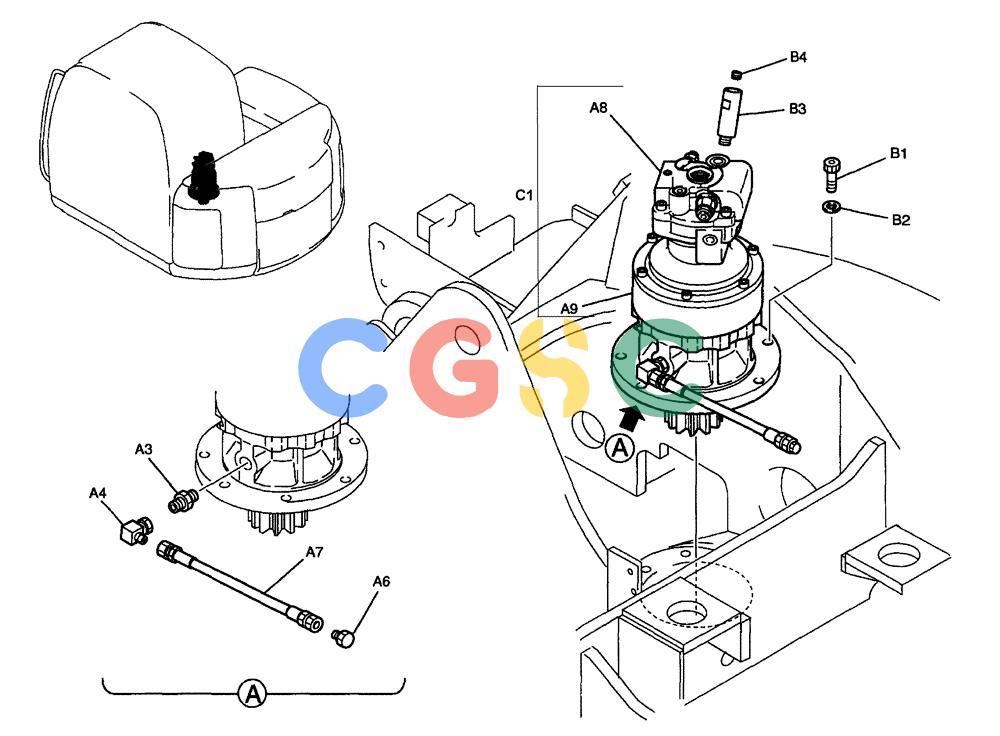 纽荷兰零件查询(E70) - MIDI CRAWLER EXCAVATOR (NA) (1/06-) (017) - MOTOR INSTALLATION, SWING New Holland Constructuion