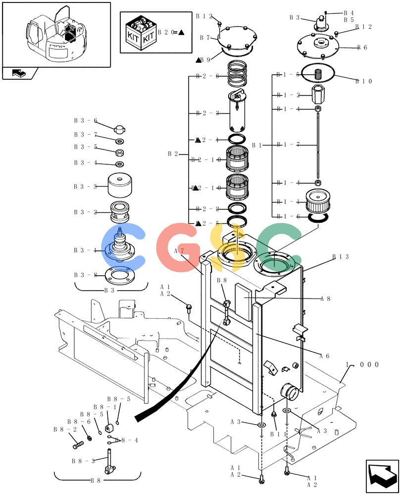 纽荷兰零件查询(E235BSR) - CRAWLER EXCAVATOR (5/07-) (1.020[01A]) - OIL TANK New Holland Constructuion