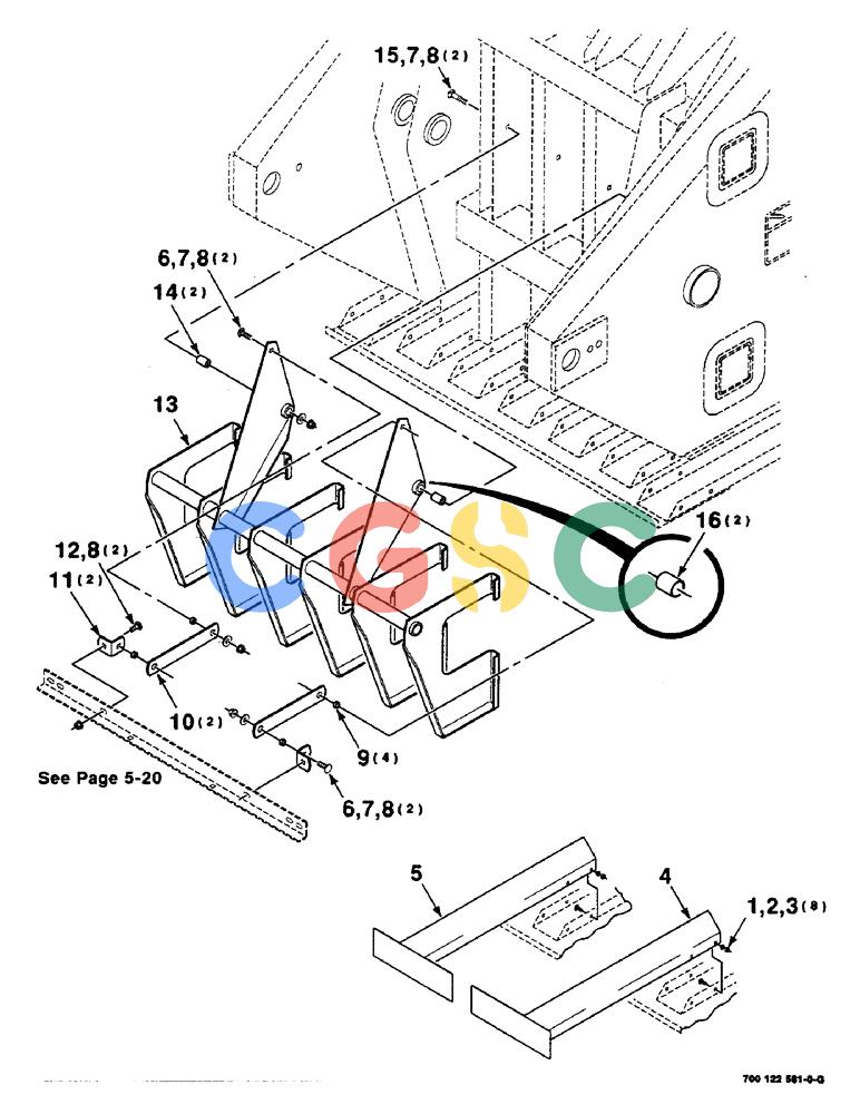 凯斯零件查询(8590) - CASE IH LARGE RECTANGULAR BALER (EUROPE) (1/97-12/98) (5-24) - PLUNGER CLEANER AND SCRAPER ASSEMBLY Case Agriculture