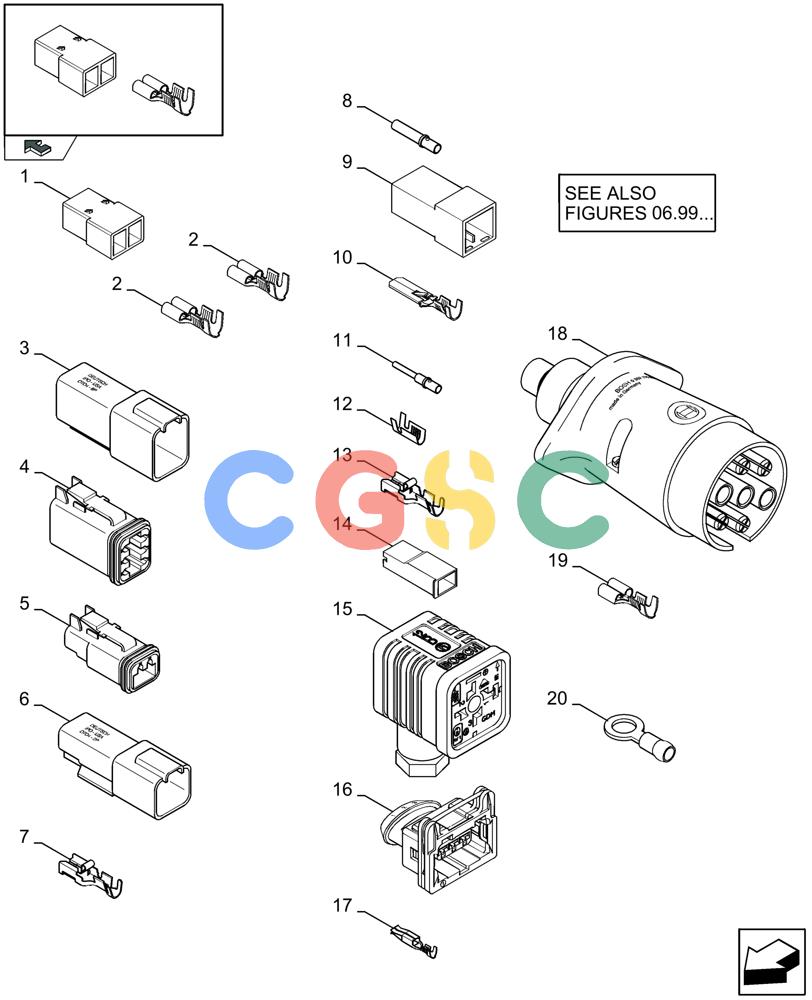 凯斯零件查询(LBX432S) - BIG RECTANGULAR BALER (3/03-12/08) (06.07[01]) - CONNECTORS Case Agriculture