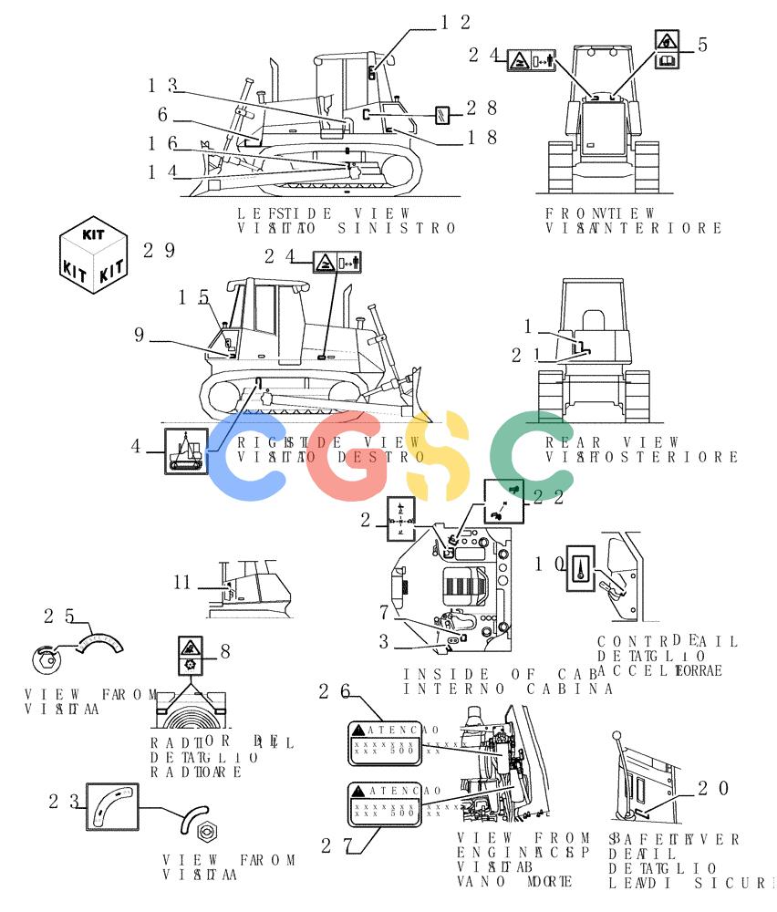 纽荷兰零件查询(D150) - CRAWLER DOZER (1/05-) (9.785[01]) - DECALS - (PORTUGUESE) - OPTIONAL CODE 784141091 New Holland Constructuion