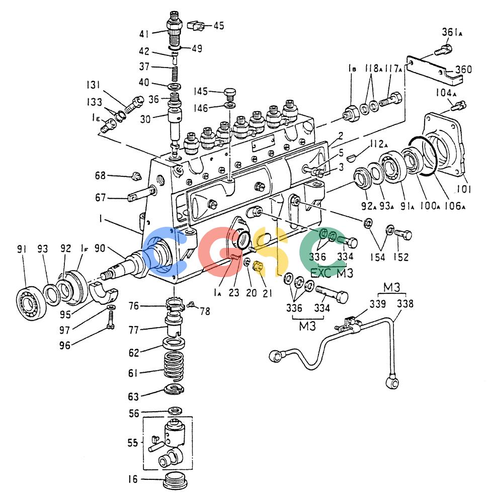 神钢零件查询(8DC9-T) - MITSUBISHI DIESEL ENGINE - K914 & K975 (1/79-12/06) (03-003) - INJECTION PUMP (INNER PARTS) Kobelco