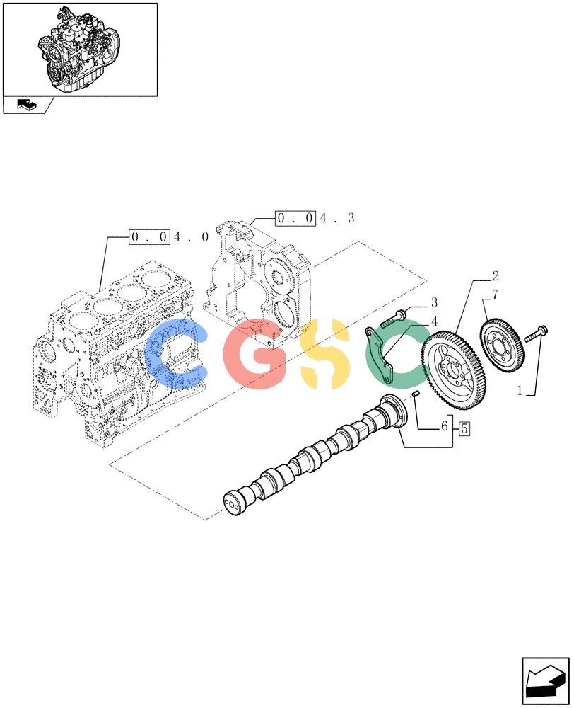 神钢零件查询(F4GE9484A J600) - ENGINE 504120790 - 87052264 (1/07-12/10) (0.12.0) - CAMSHAFT - TIMING CONTROL (2856040) Kobelco