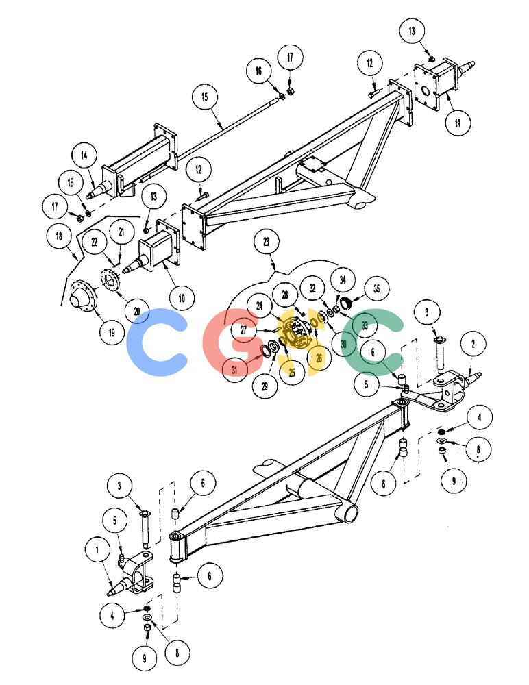 凯斯零件查询(3503) - CONCORD AIR SYSTEM (1/96-12/00) (E06) - FEATURE-AXLE - 3503, 3400, & 2300 Case Agriculture