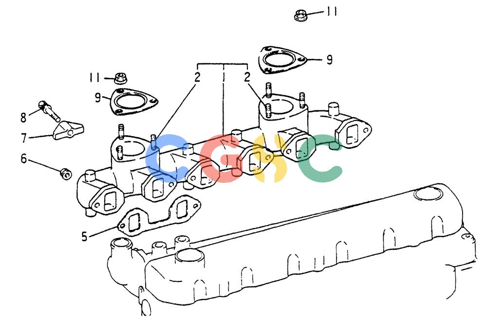 神钢零件查询(6DR5) - MITSUBISHI DIESEL ENGINE (1/06-12/06) (01-017) - EXHAUST MANIFOLD ASSY Kobelco