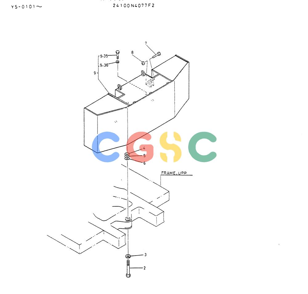 神钢零件查询(K916LC) - EXCAVATOR ASN YS0119 (1/87-12/03) (01-004) - COUNTER-WEIGHT ASSY(P/N 24100N4077F2) Kobelco