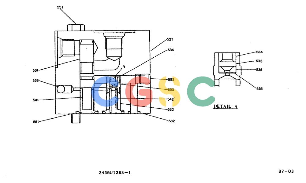 神钢零件查询(MD200BLC) - EXCAVATOR BTW YQ0101 - YQ0564 (1/80-12/06) (11-013) - VALVE ASSY, REDUCTION- 2436U1283 F1 Kobelco