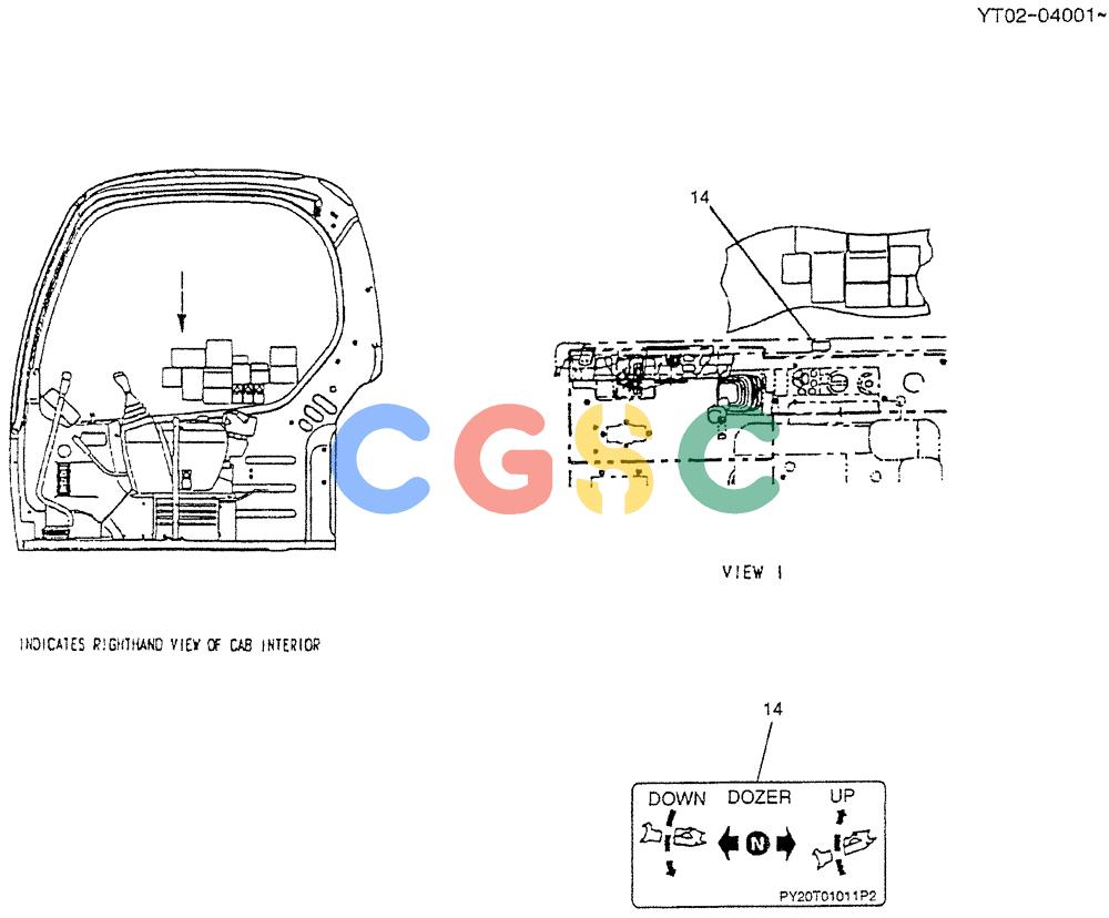 神钢零件查询(DOZER) - ATTACHMENT - SK70SR-1E EXCAVATORS ASN YT02-04001 (1/04-12/04) (01-010[02]) - CONTROL LINES, REMOTE Kobelco