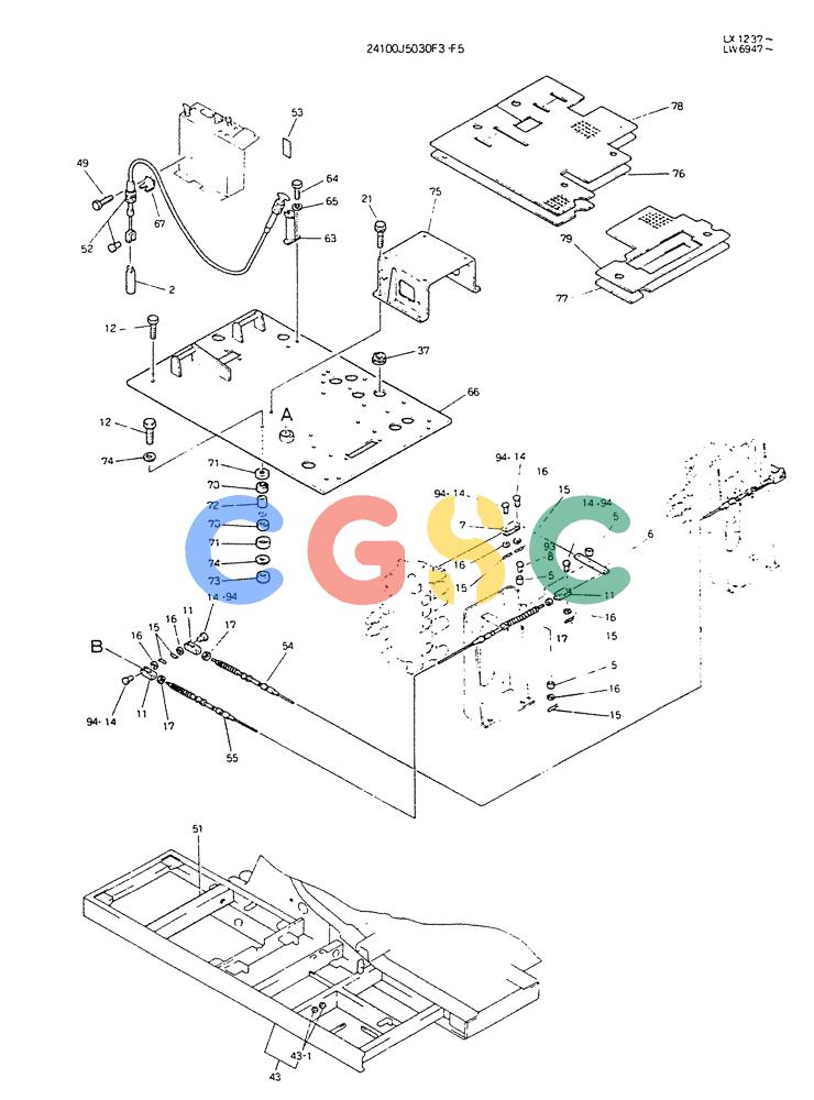 神钢零件查询(K904DL) - EXCAVATOR ASN LX1201 (1/84-12/03) (03-015[02]) - CONTROL ASSY (FOR EXPORT) P/N 24100J5030F3,F5 Kobelco