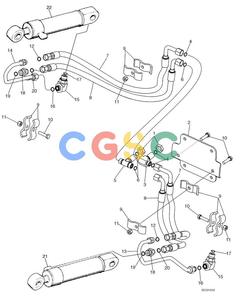 纽荷兰零件查询(DC85) - CRAWLER DOZER (8/04-) (08-10) - HYDRAULICS - RIPPER, REAR OF TRACTOR TO CYLINDERS New Holland Constructuion