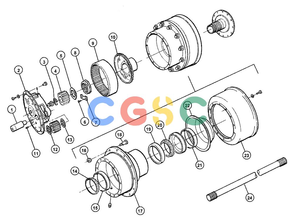 凯斯零件查询(FLX3330B) - FLOATER (12/99-9/02) (04-005) - REAR AXLE HUB Case Agriculture