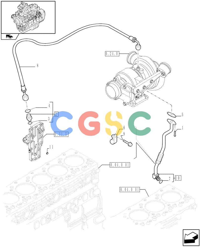 神钢零件查询(F4GE9684R J602) - ENGINE 504360958 - 84159125 (1/08-12/12) (0.30.5) - PIPING - ENGINE OIL (2853332) Kobelco