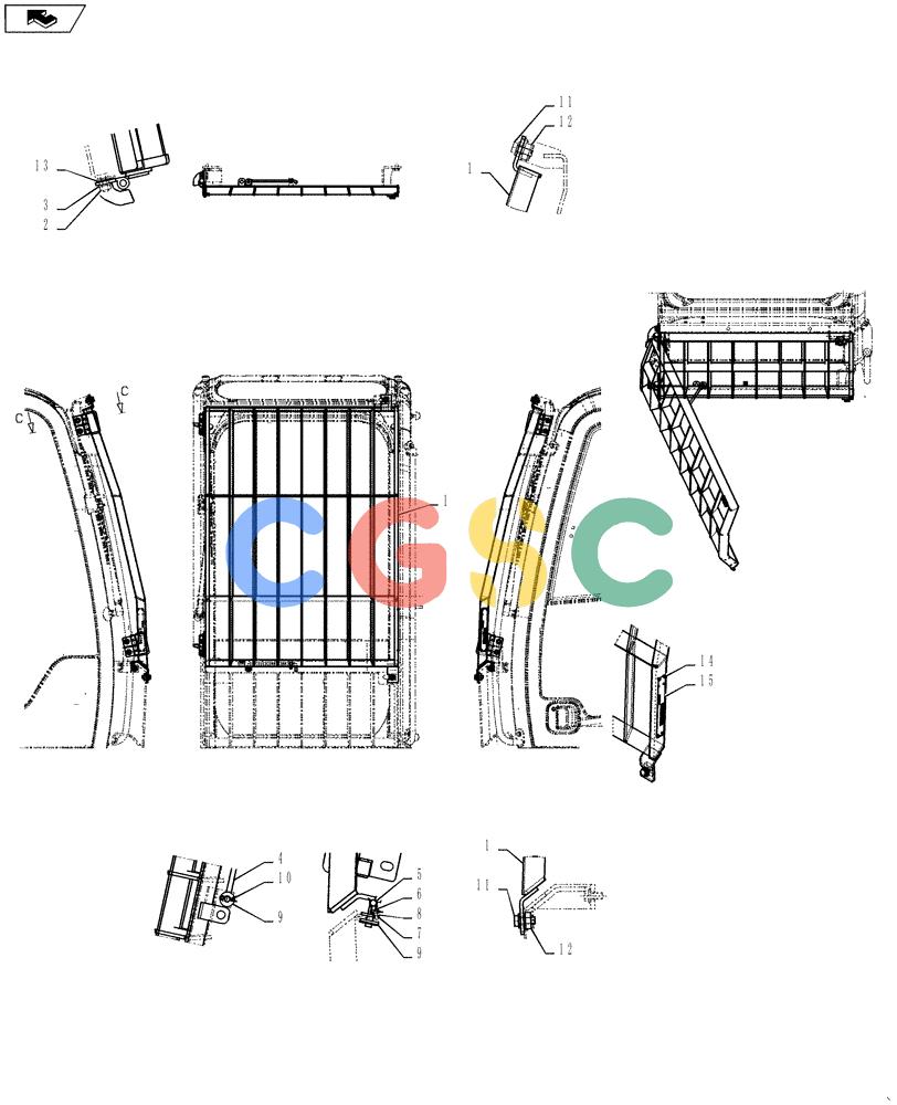 神钢零件查询(SK170 ACERA M-9) - CRAWLER EXCAVATOR - TIER 3 NON-REGULATED (1/12-12/13) (88.100.17[02]) - CAB GUARD, FRONT Kobelco