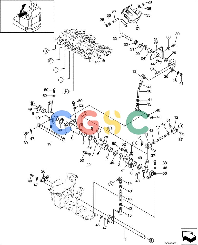 纽荷兰零件查询(E15) - COMPACT CRAWLER EXCAVATOR (N.A.) (1/06-) (09-17[00]) - PEDAL ASSY - TRAVEL (NIBBLER & BREAKER) New Holland Constructuion