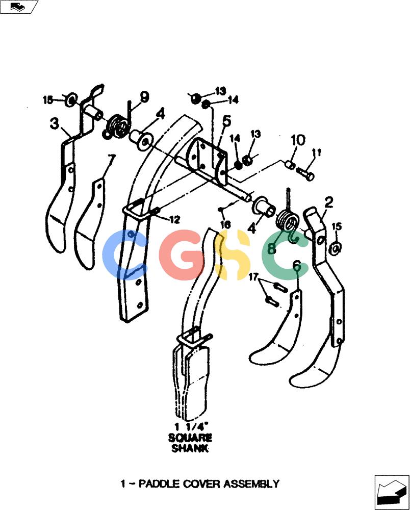 凯斯零件查询(3200) - TOOLBAR - DMI (1/80-12/90) (75.200.09) - PADDLE COVER ASSEMBLY Case Agriculture