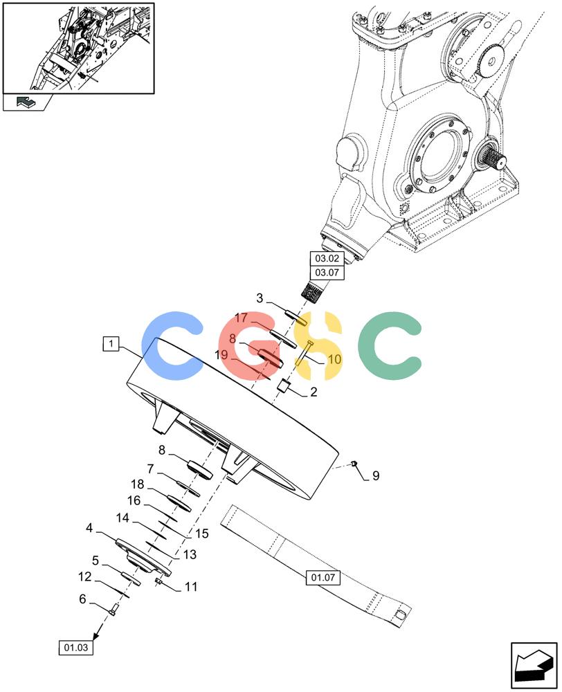 凯斯零件查询(LB433S) - BIG RECTANGULAR BALER (9/08-12/12) (01.06[01]) - FLYWHEEL Case Agriculture