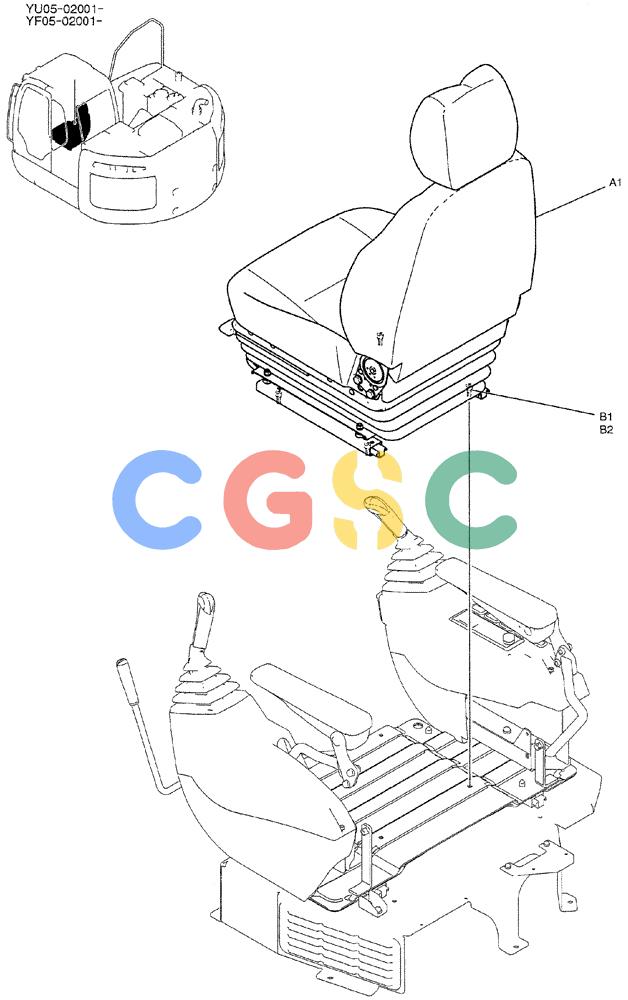 纽荷兰零件查询(E235BSRNLC) - CRAWLER EXCAVATOR ASN YU05-02001 (01-047) - SEAT INSTAL New Holland Constructuion