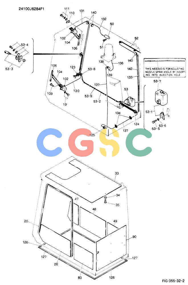 神钢零件查询(K904EL) - EXCAVATOR ASN LX1401 (1/86-12/03) (02-004[02]) - CAB ASSY, P/N 24100J6284F1 Kobelco
