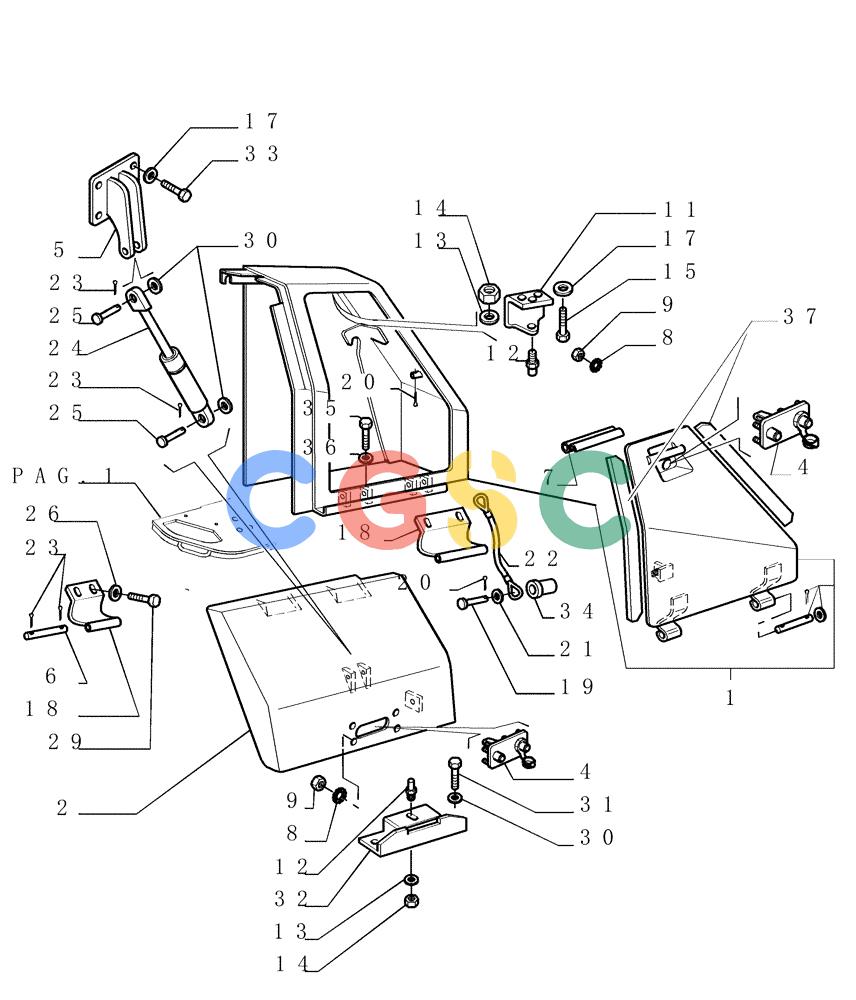 纽荷兰零件查询(DC150PS) - CRAWLER DOZER (5.645[02]) - ROPS SUPPORT New Holland Constructuion