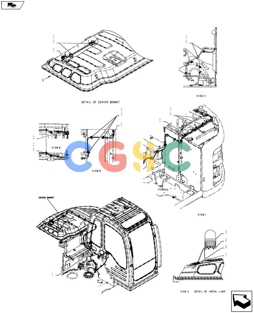 纽荷兰零件查询(E135BSRLC) - CRAWLER EXCAVATOR ASN YH06-08001 (05-007[01]) - HARNESS ASSEMBLY, UPPER New Holland Constructuion