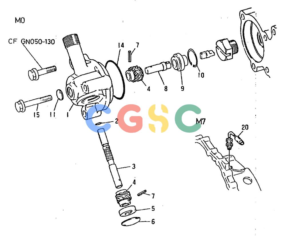 神钢零件查询(6D16-T) - MITSUBISHI DIESEL ENGINE - K909LC & MD240BLC (1/87-12/06) (01-049) - TACHOMETER GEAR Kobelco