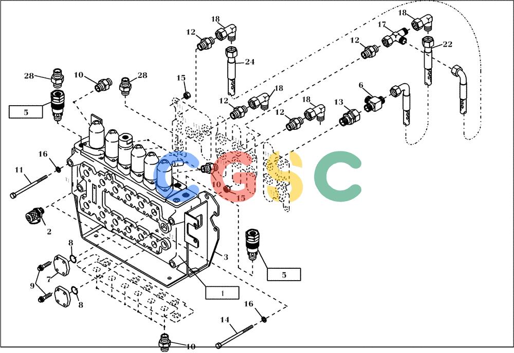 纽荷兰零件查询(EC240) - CRAWLER EXCAVATOR (5/00-) (23.611[002]) - CONTROL BLOCK MOUNTING PARTS (S/N 724002-UP), PART 2 OF 2 New Holland Constructuion