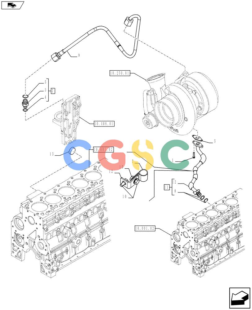 神钢零件查询(F4HFE6131 A005) - ENGINE 5801425077 - 84387924 (1/11-) (10.304.05) - TURBOCHARGER LINE Kobelco