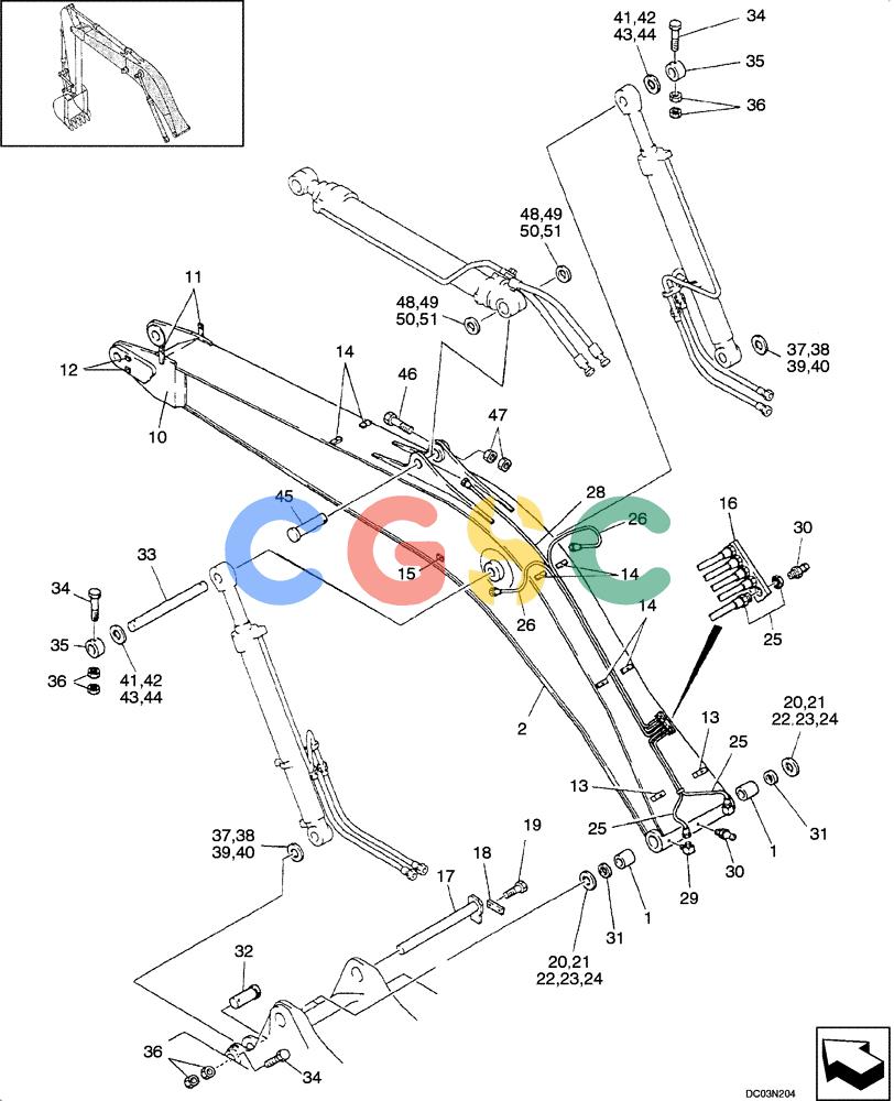 纽荷兰零件查询(E215) - CRAWLER EXCAVATOR (NA) - ASN N6DA21215 (1/06-) (09 -59[00]) - BOOM ASSY, HEAVY DUTY 5.65 M (18FT. 6IN.) New Holland Constructuion