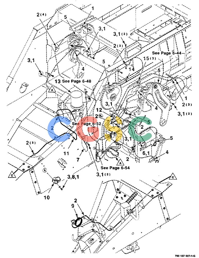 凯斯零件查询(8585) - CASE IH LARGE (3 X 4) RECTANGLER BALER (1/98-12/00) (6-42) - LUBE ASSEMBLY, FRONT Case Agriculture