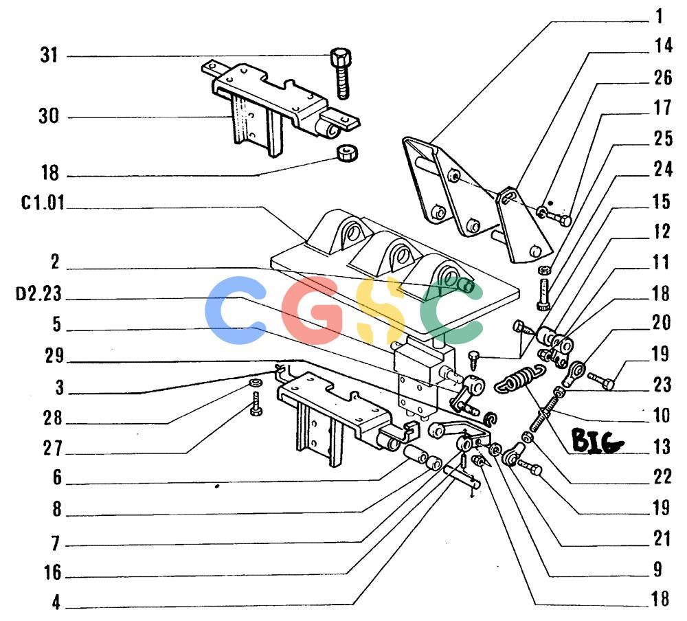 纽荷兰零件查询(FL14E) - CRAWLER LOADER (D2.22[001]) - STEERING CLUTCHES RELEASE CONTROL New Holland Constructuion