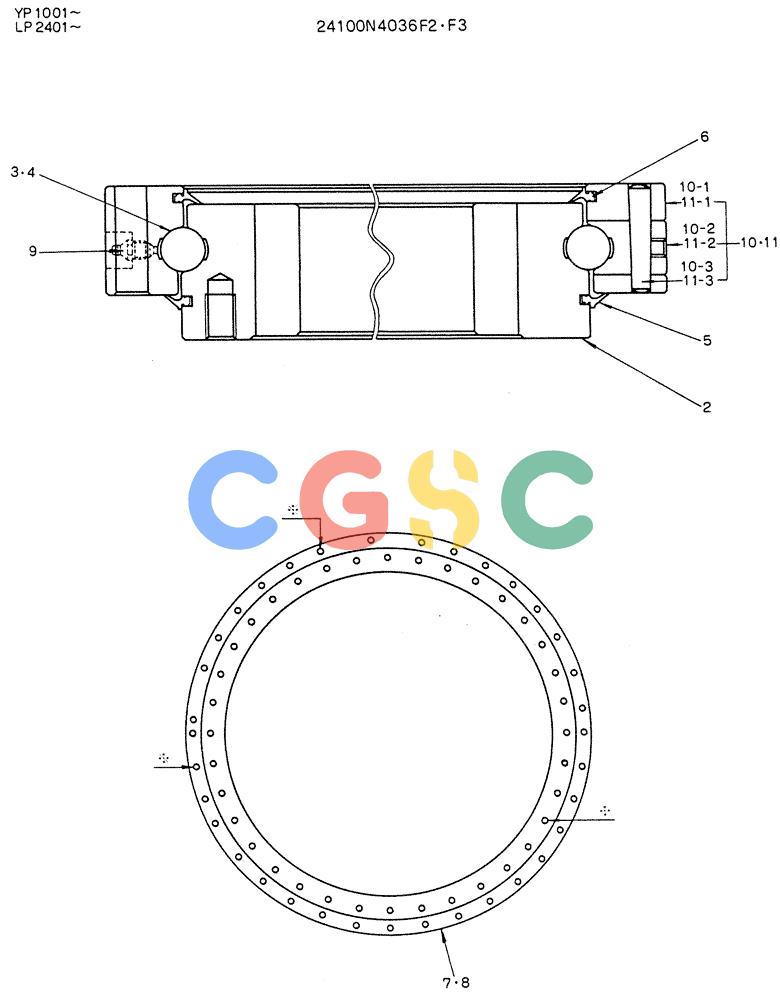 神钢零件查询(K905LC) - MARK II EXCAVATOR BTW YP1001 - YP1281 (1/87-12/03) (06-012) - BEARING ASSY Kobelco