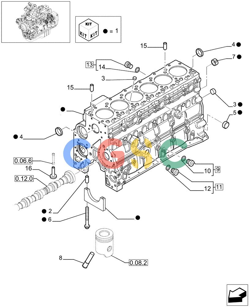 神钢零件查询(F4GE9684D J600) - ENGINE 504124796 - 920019899 (1/07-12/11) (0.04.0[01]) - CRANKCASE (504114613) Kobelco