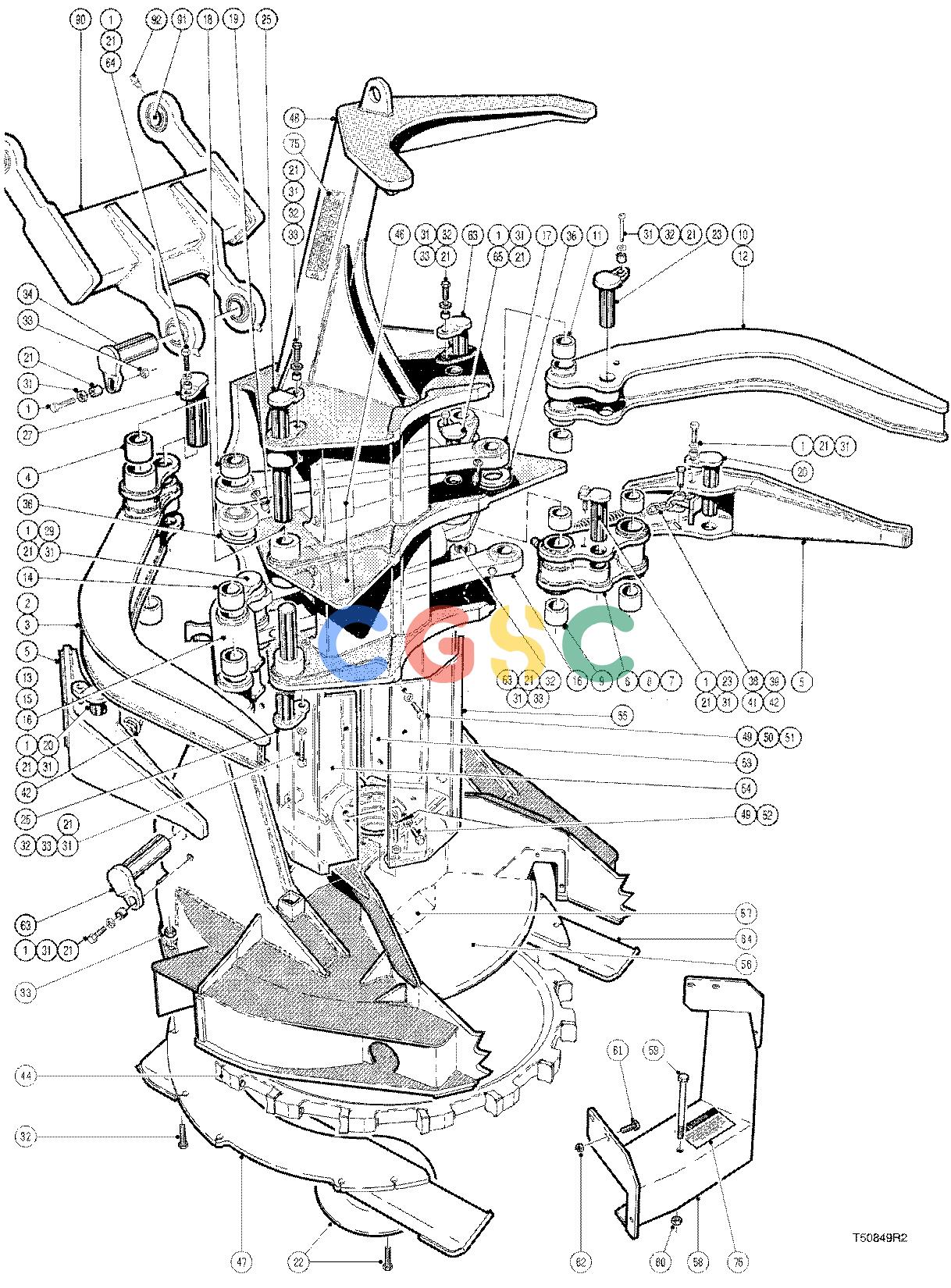 约翰迪尔零件查询JD643D - ATTACHMENTS FELLING HEAD 20`` ( 960227 - ) 4534-014/13 [4534-014/13]EPC John Deere online