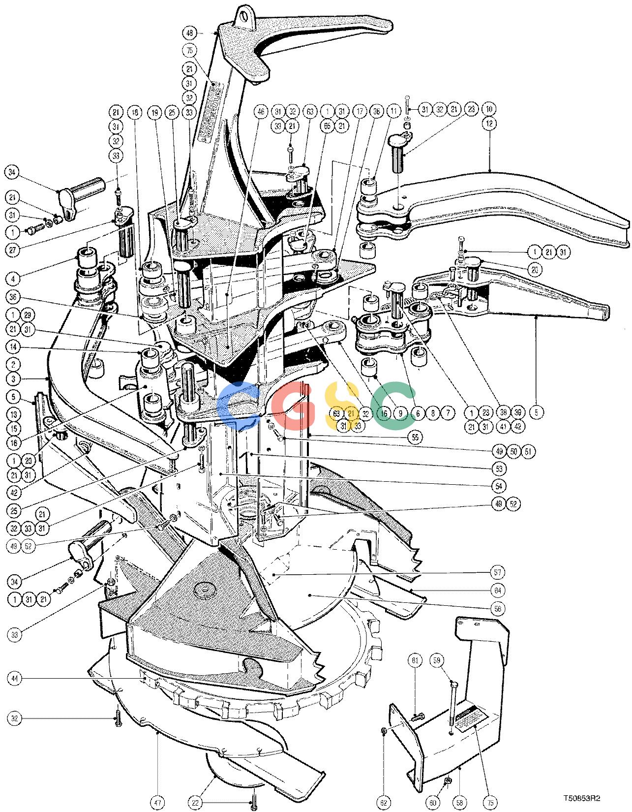 约翰迪尔零件查询TC720 - ATTACHMENTS FELLING HEAD 20`` ( 960227 - ) 4534-041/13 [4534-041/13]EPC John Deere online