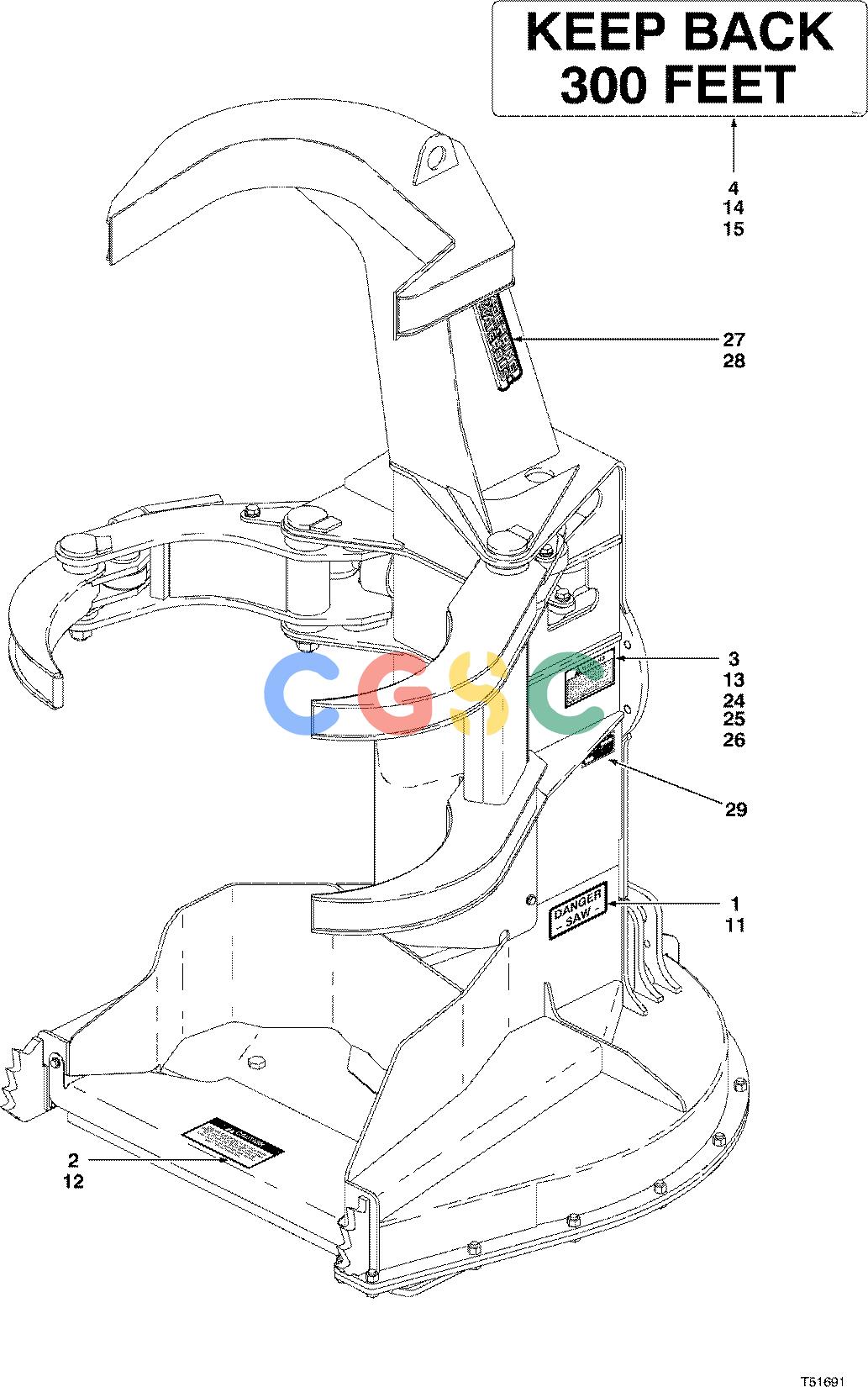 约翰迪尔零件查询S547 - ATTACHMENTS DECALS ENGLISH FRENCH ( 980001 - ) 7521-017/10 [7521-017/10]EPC John Deere online