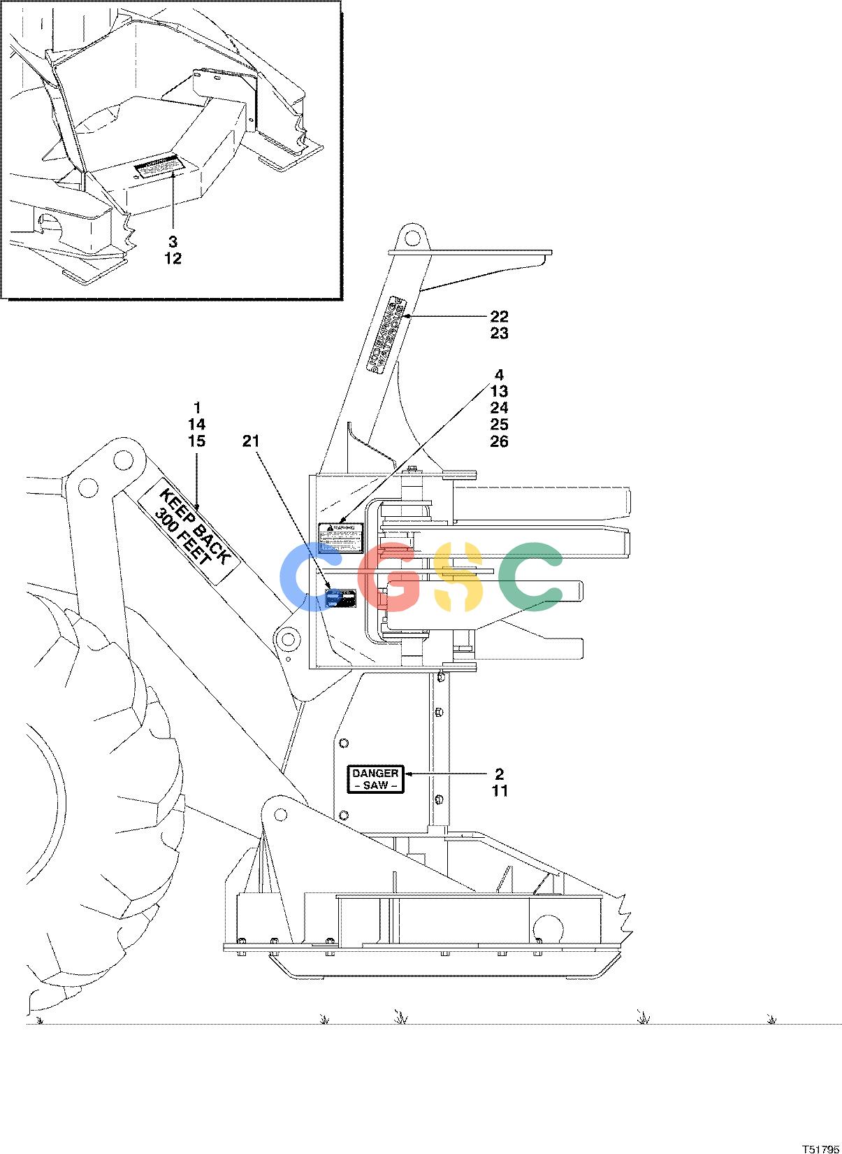 约翰迪尔零件查询D566 - ATTACHMENTS DECALS ENGLISH FRENCH ( 980001 - ) 7521-021/10 [7521-021/10]EPC John Deere online