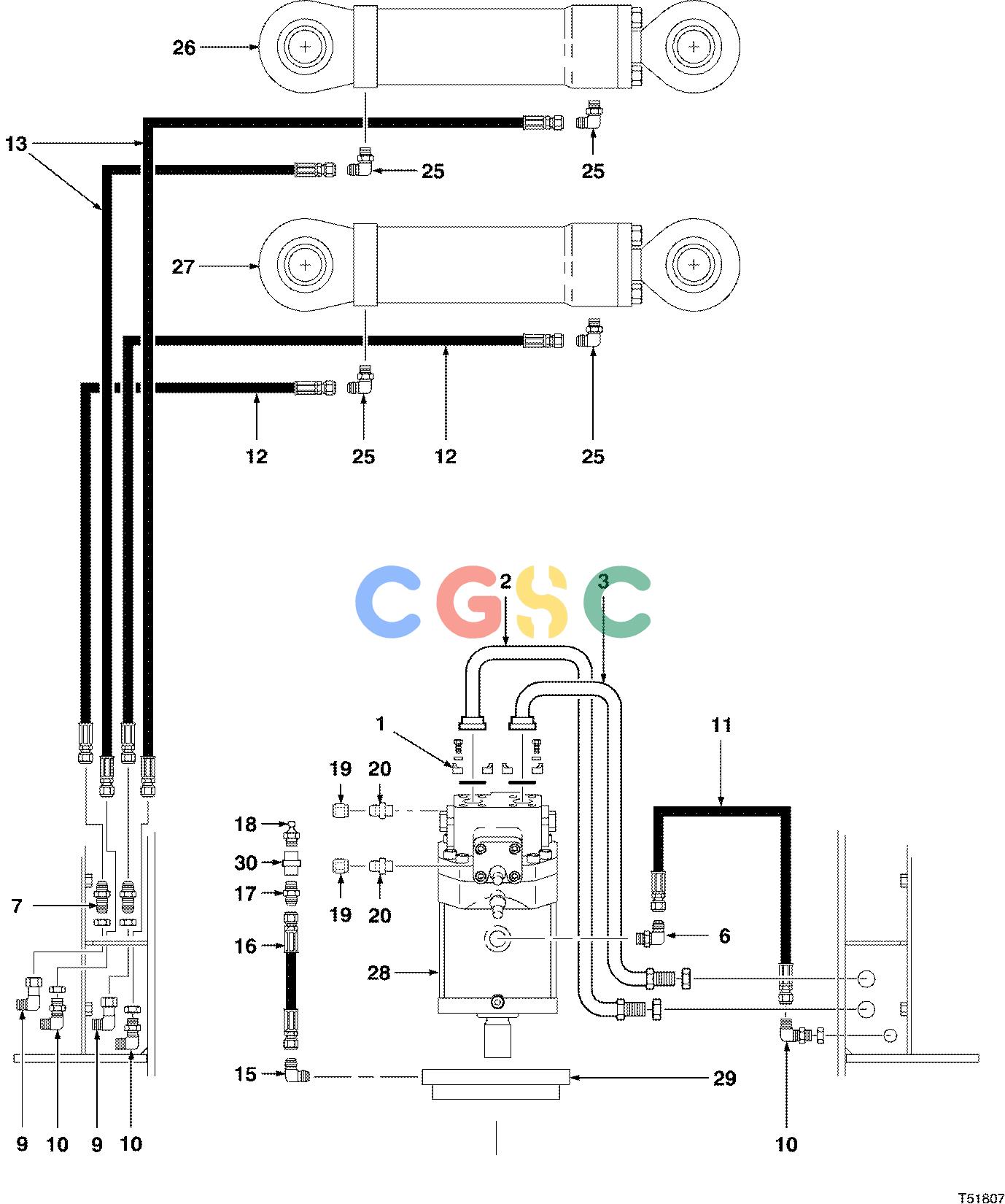 约翰迪尔零件查询D566 - ATTACHMENTS HYDRAULIC SYSTEM FELLING HEAD HAX711 ( 980001 - ) 2000-387/12 [2000-387/12]EPC John Deere online
