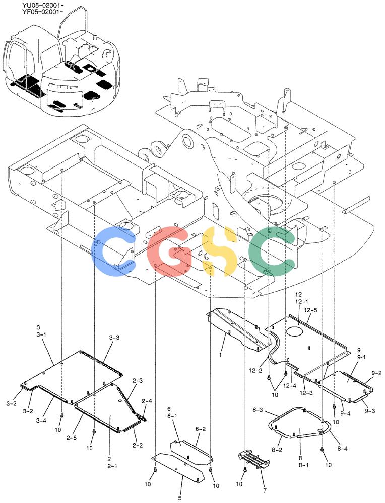 纽荷兰零件查询(E235BSRNLC) - CRAWLER EXCAVATOR ASN YU05-02001 (01-056) - COVER ASSY, UNDER New Holland Constructuion