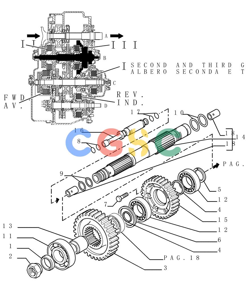 纽荷兰零件查询(DC180.B) - CRAWLER DOZER TIER 2 (3/03-) (1.211[20]) - TRANSMISSION - COMPONENTS New Holland Constructuion