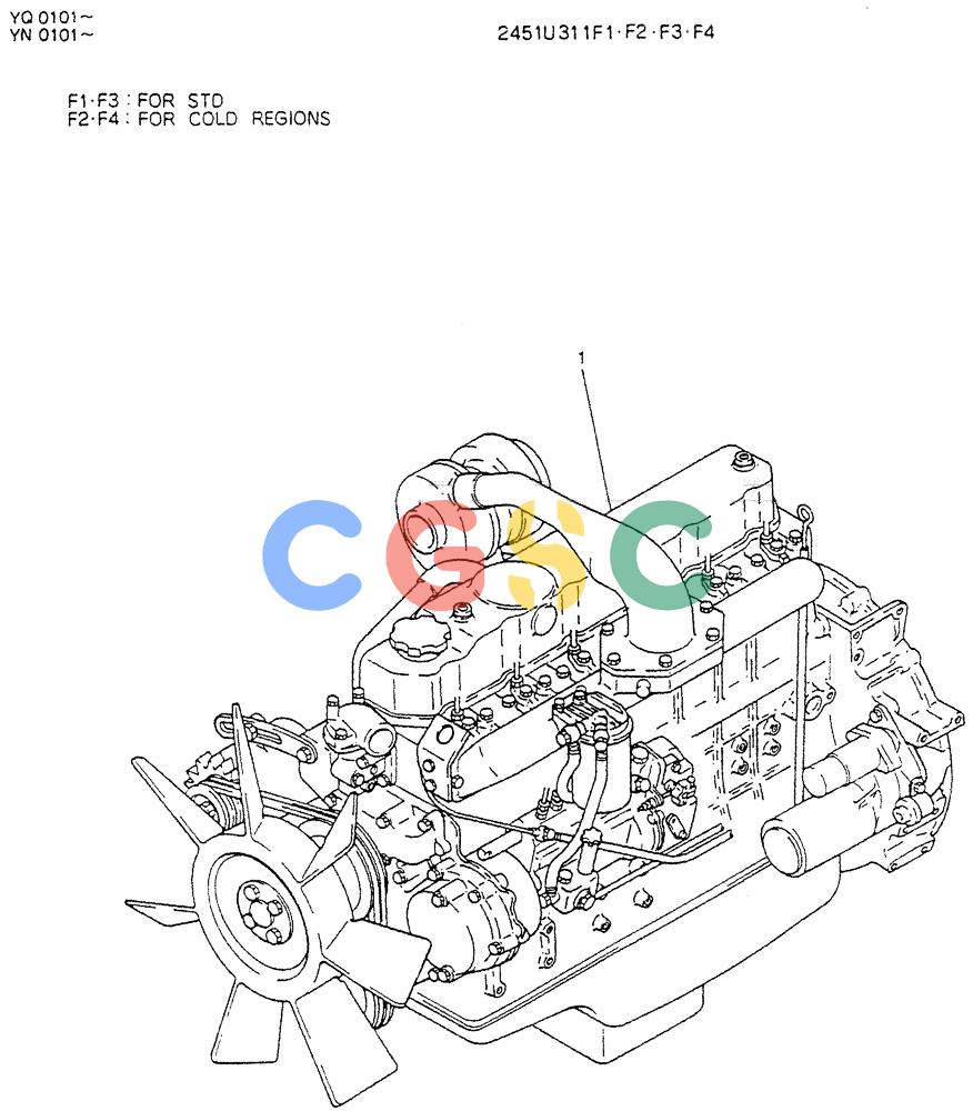 神钢零件查询(K907LC) - MARK II EXCAVATOR BTW YQ0101 - YQ0564 (1/87-12/03) (05-002) - ENGINE ASSY Kobelco