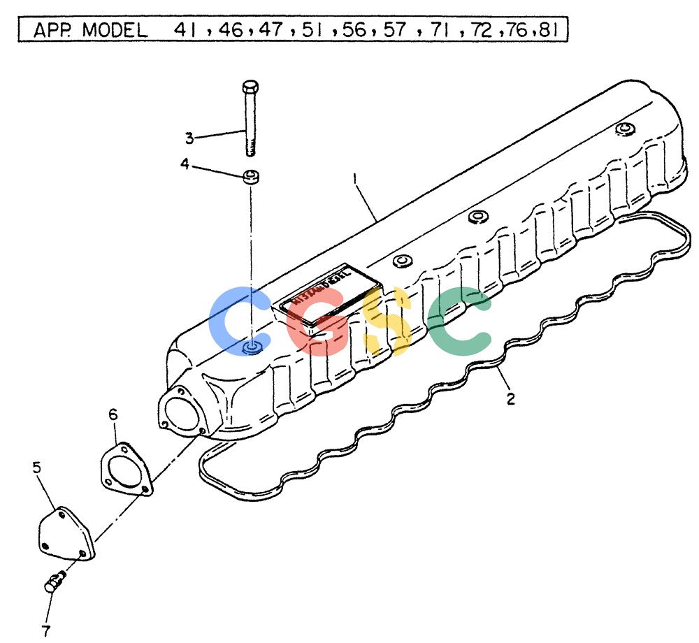 神钢零件查询(FD6T04) - NISSAN DIESEL ENGINE - LK500 (1/06-12/06) (02-006) - COVER-VALVE ROCKER Kobelco