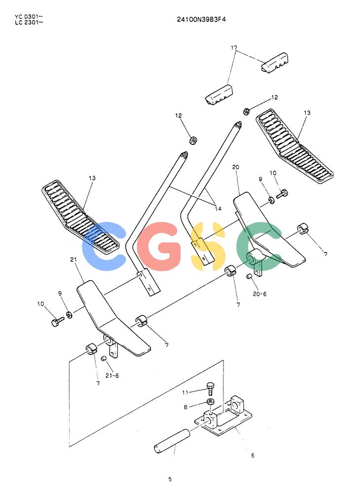 神钢零件查询(K912LC) - MARK II EXCAVATOR ASN YC0301-0737 (1/88-12/03) (03-005) - LEVER ASSY, CONTROL (P/N 24100N3983F4) Kobelco