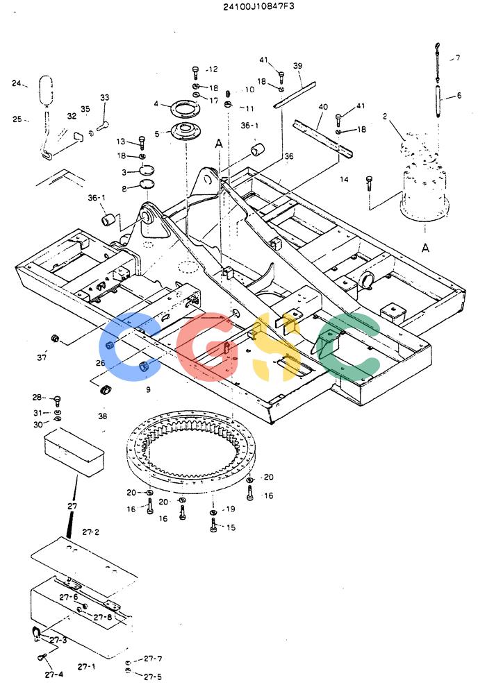 神钢零件查询(MD320BLC) - EXCAVATOR BTW YC0301 - YC0747 (1/80-12/06) (01-001) - FRAME ASSY, UPP Kobelco